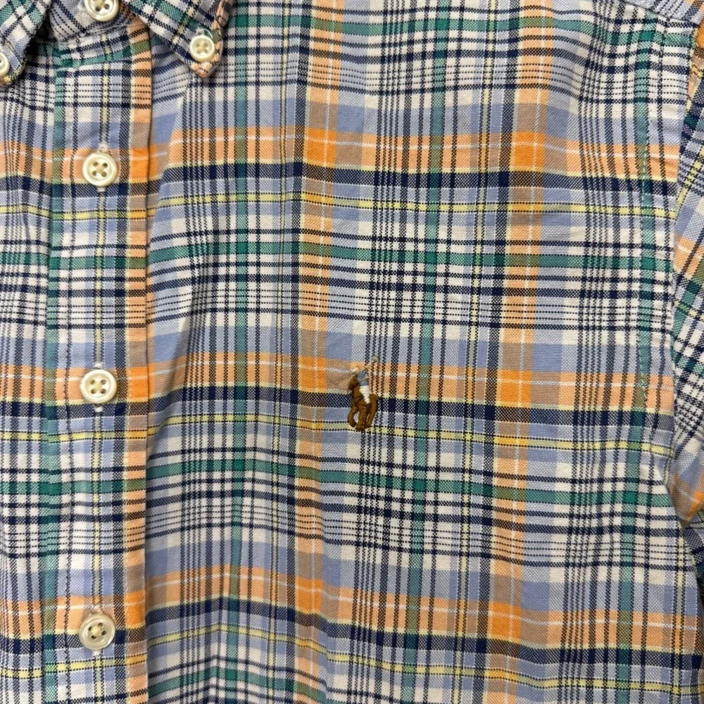Ralph Lauren Boys‎ Plaid Button Down Shirt Long Sleeve Cotton Blend Size 14